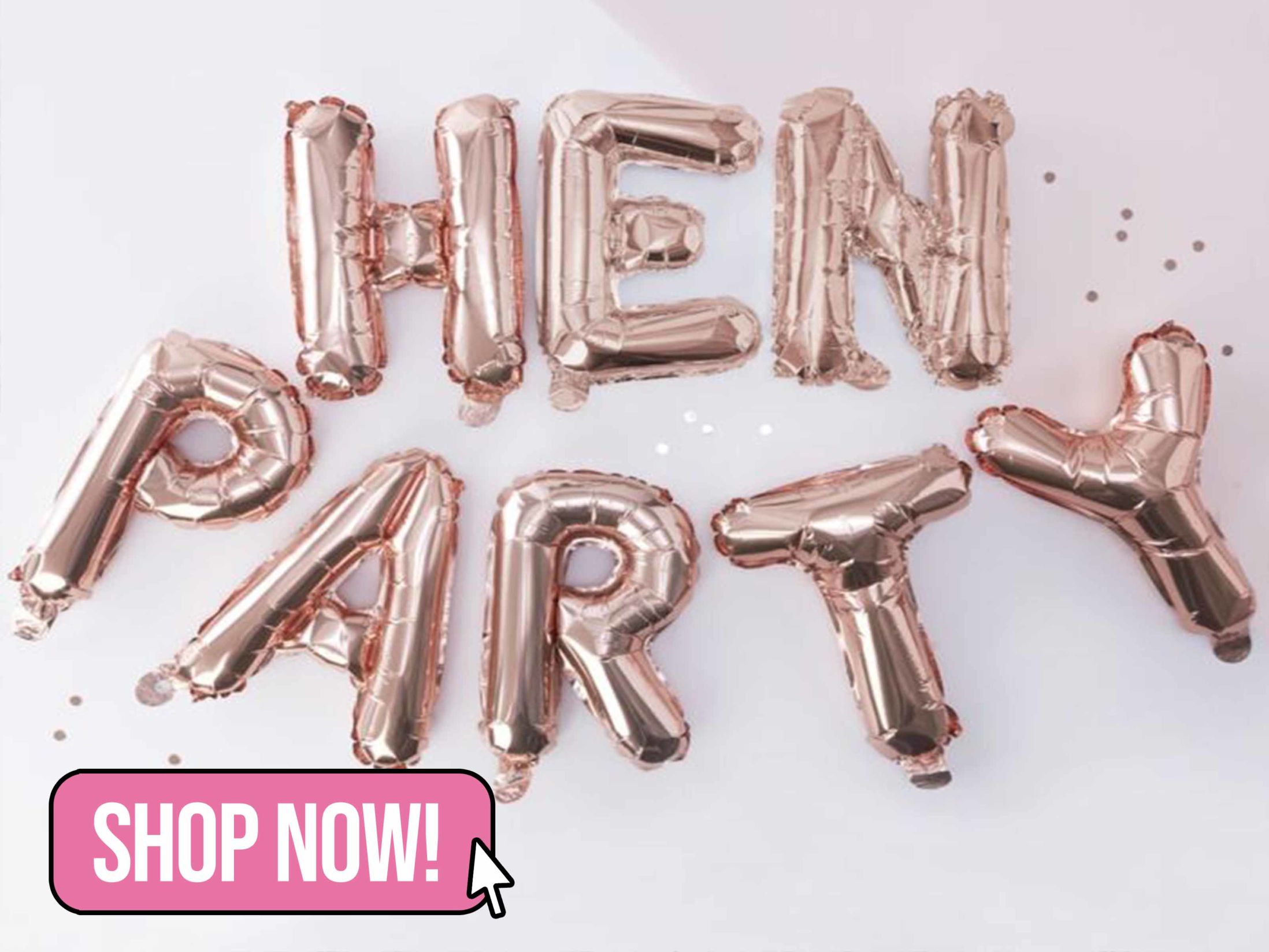 Rose Gold Hen Party Balloon Bunting