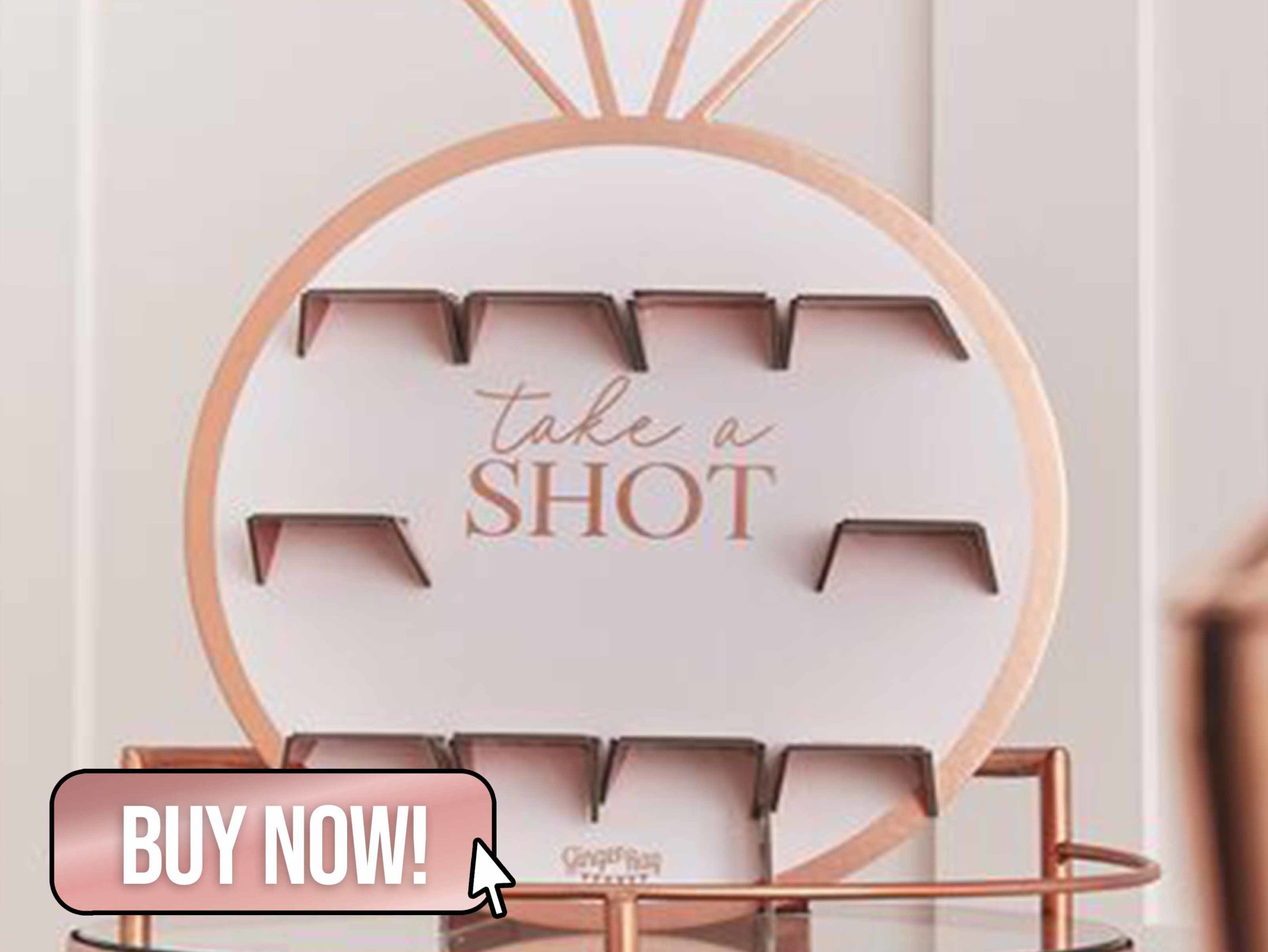 Rose Gold Hen Party Drinks Shot Wall