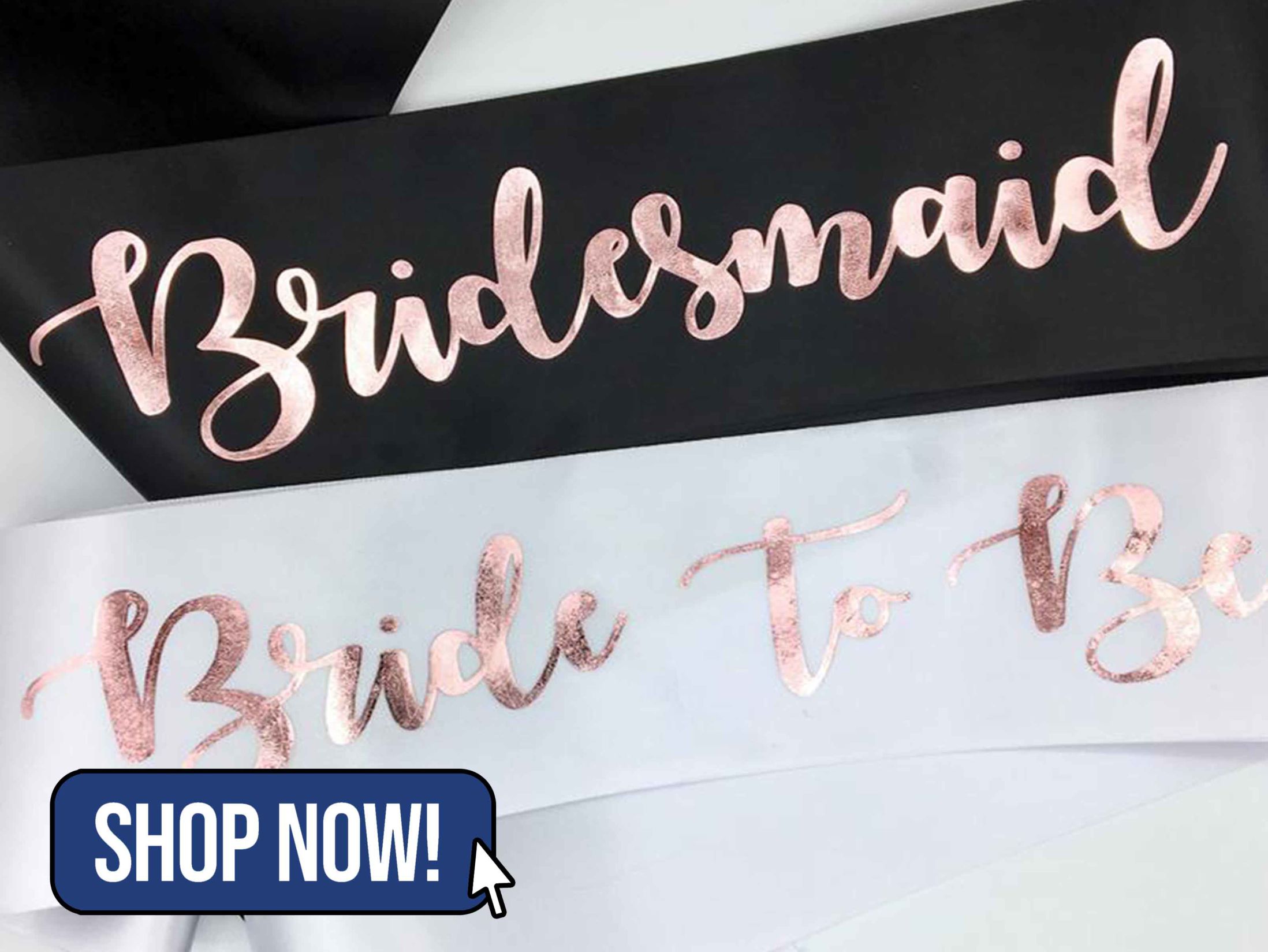 Rose Gold & Black Hen Party Sash