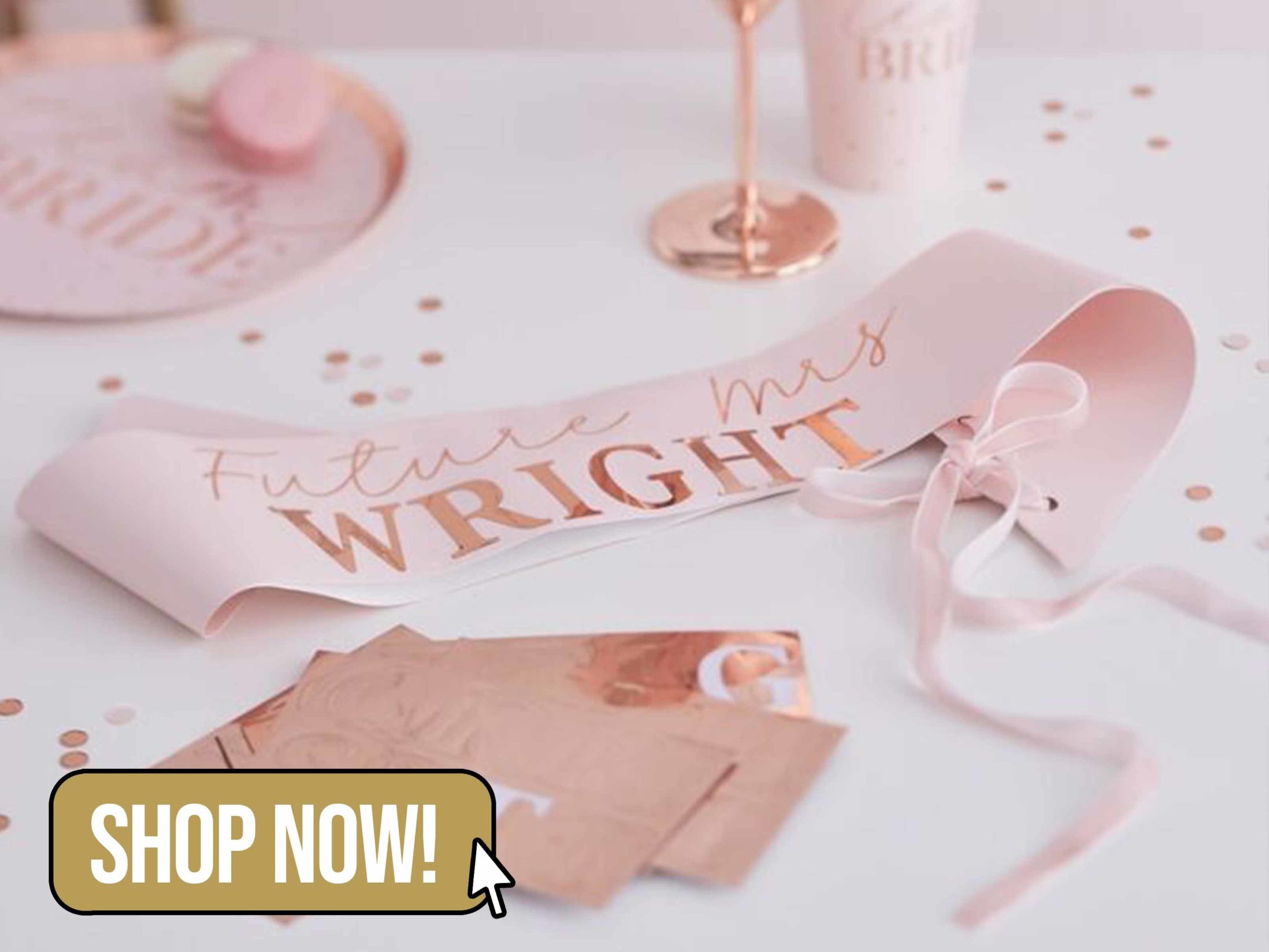 Personalised Rose Gold Hen Party Sash