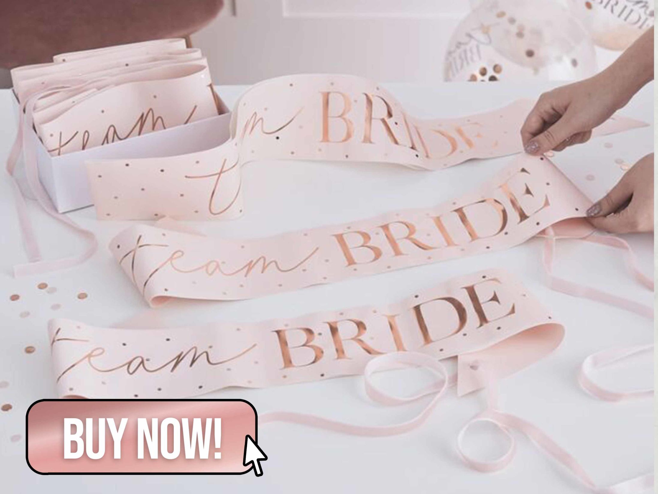 Pink & Rose Gold Team Bride Sash