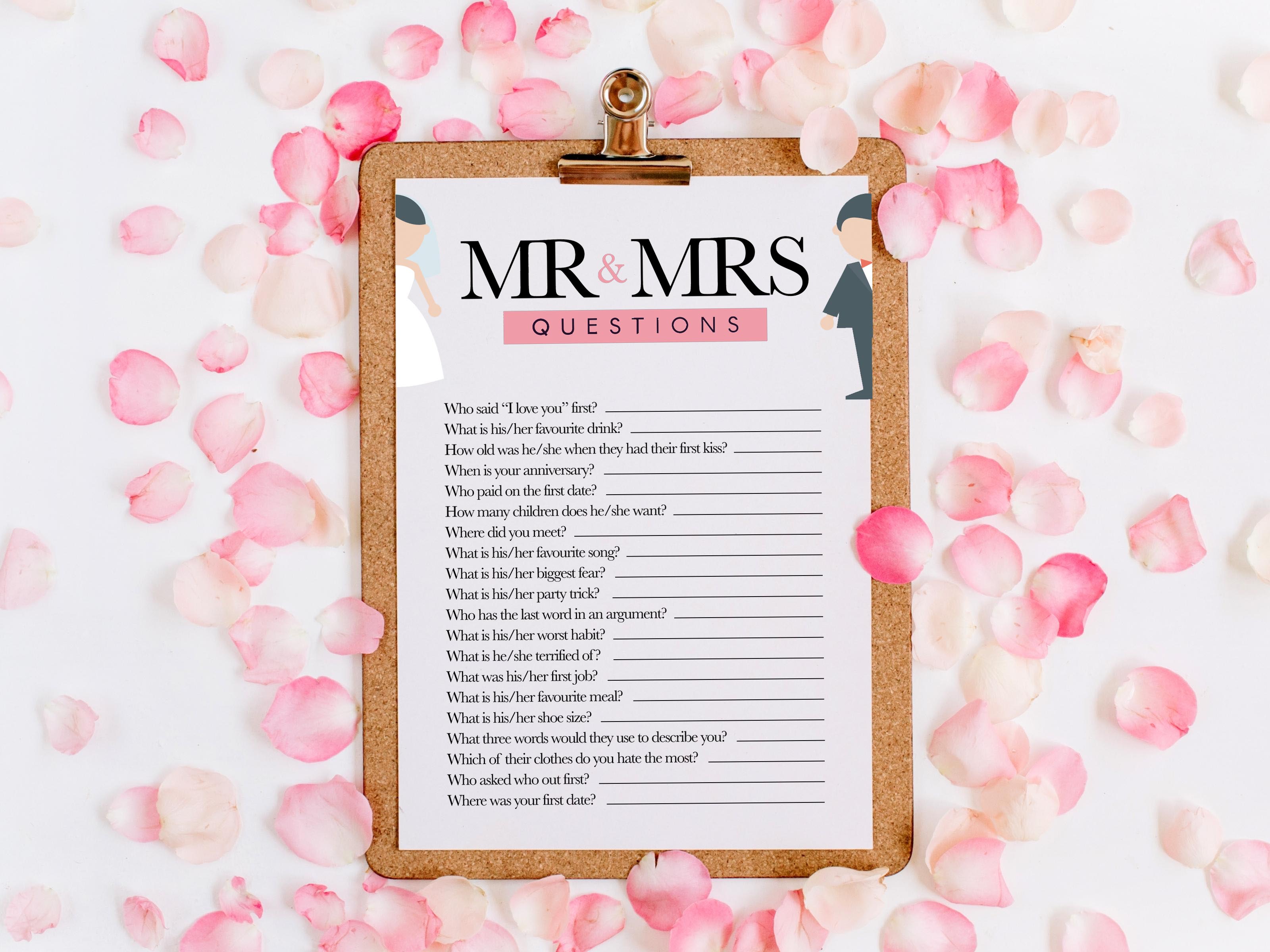 Mr & Mrs Questions Mr & Mrs Questions